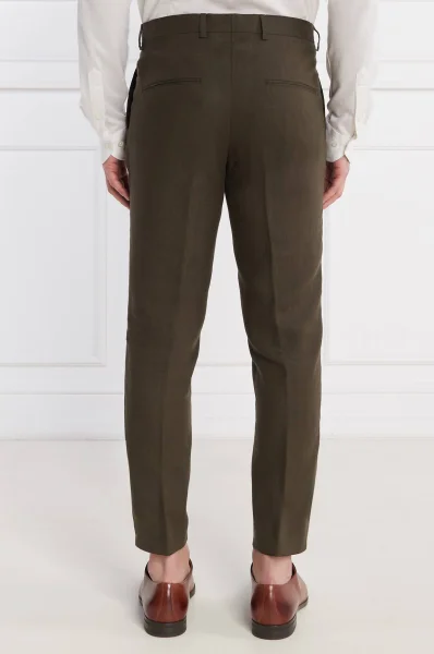 Lněné kalhoty Denz | Regular Fit Oscar Jacobson khaki