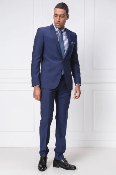 Vlněné kalhoty Mercer | Slim Fit Strellson tmavě modrá