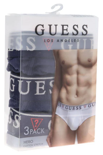 Slipy 3-pack HERO | cotton stretch Guess Underwear tmavě modrá