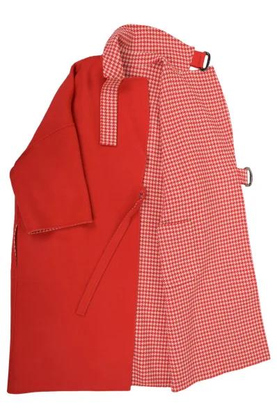 Oboustranný vlněný kabát Emporio Armani červený