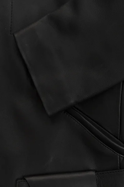 Kožená bunda Sanuvo BOSS BLACK černá