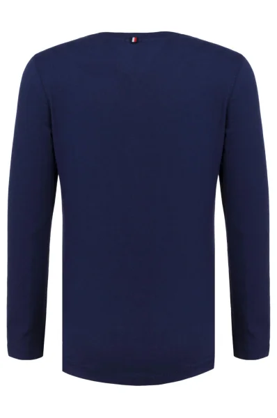 Tričko s dlouhým rukávem Ame logo CN Tommy Hilfiger tmavě modrá
