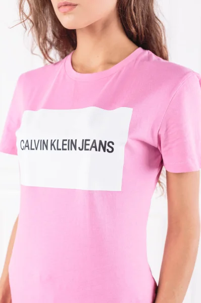 Tričko box logo | Regular Fit CALVIN KLEIN JEANS růžová