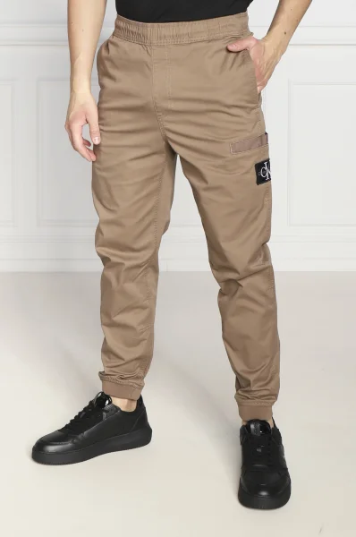 Kalhoty | Regular Fit CALVIN KLEIN JEANS bronzově hnědý