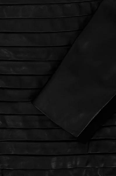 Kožená bunda Caban Emporio Armani černá