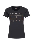 Tričko METALLIC LOGO | Regular Fit Tommy Jeans černá