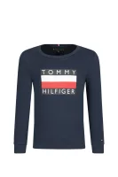 Tričko s dlouhým rukávem | Regular Fit Tommy Hilfiger tmavě modrá