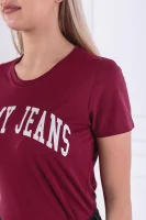 Tričko CLEAN LOGO TEE | Regular Fit Tommy Jeans vínový 