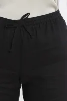 Lněné kalhoty Hoys string | Straight fit Samsøe Samsøe černá
