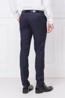 Vlněné kalhoty Wave cyl | Extra slim fit BOSS BLACK tmavě modrá