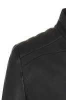 Kožená bunda Jababelle 3 BOSS ORANGE černá
