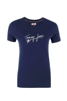 Tričko TJW FEMININE SCRIPT | Regular Fit Tommy Jeans tmavě modrá
