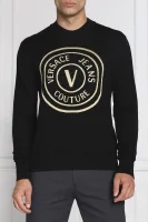 Vlněný svetr | Slim Fit Versace Jeans Couture černá